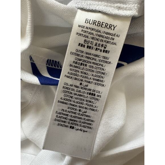 Burberry EKD Printed Men’s White/Blue T-shirt Medium 8077669 Portugal NWT $910 - Picture 10 of 11